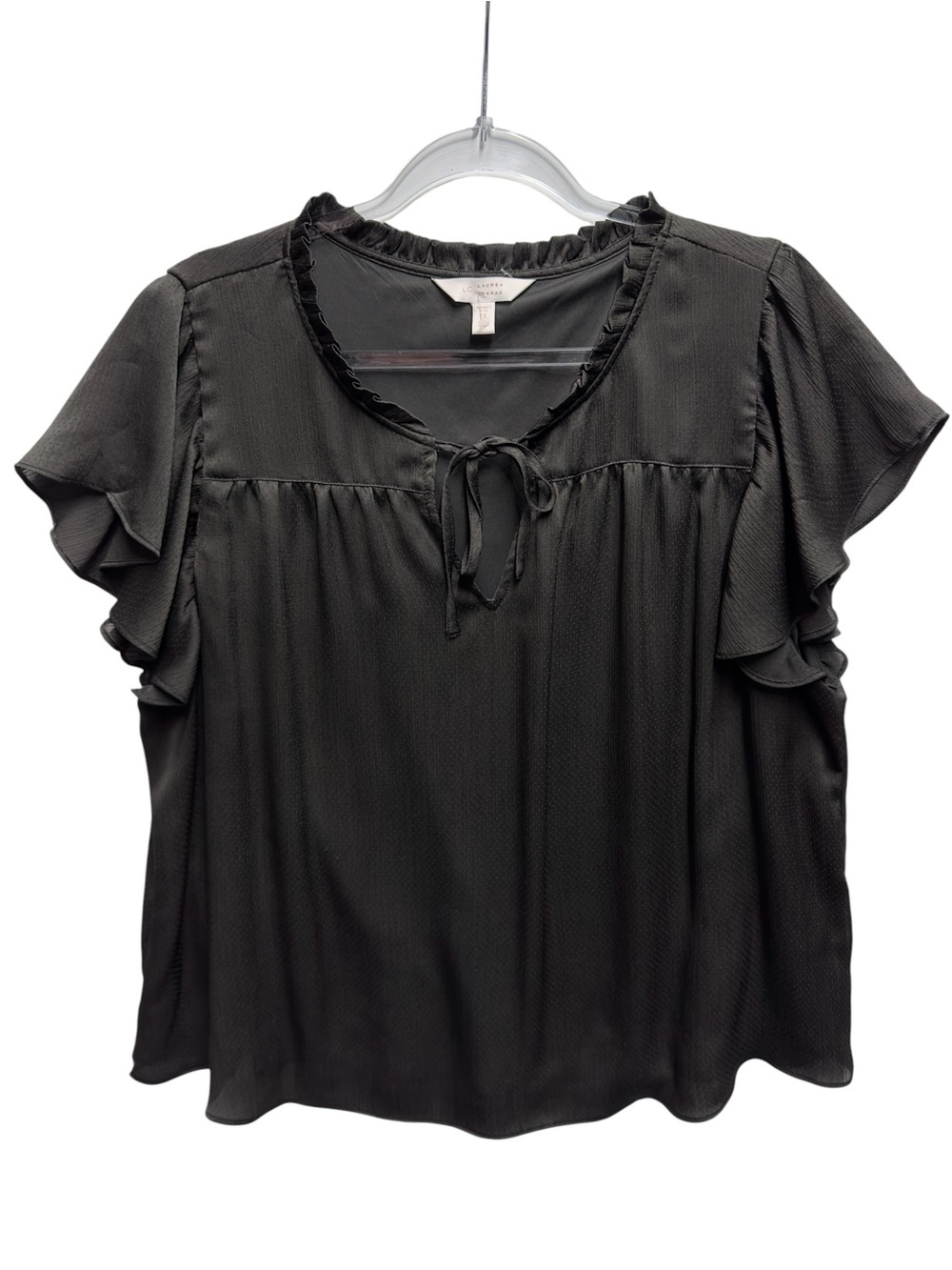 Tuxedo Chiffon Satin Knit Ruffle Flutter Pleated Jacquard Polka Dots Blouse Top